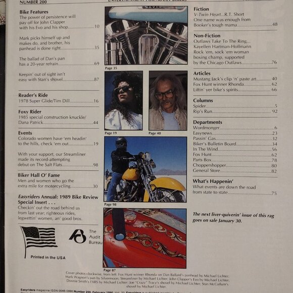 February 1990 Easyriders Massive Annual Issue. - Picture 4 of 7